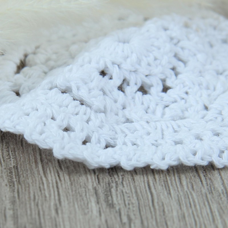 kilofly Small Crochet Cotton Lace Coasters Doilies Pack Set, 4pc,