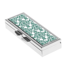 LuxSweet Floral Damask Pill Box for Purse or Pocket Pill Case Decorative Boxes Gift Box Pill Organizer for Travel Pill Box