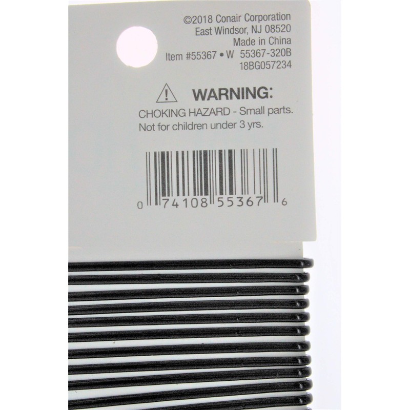 Conair Styling Essentials Firm Hold Bobby Pins 18 ea, Black,