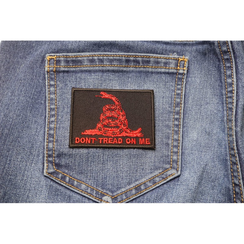 Don't Tread On Me Gadsden Flag Red Over Black Patch