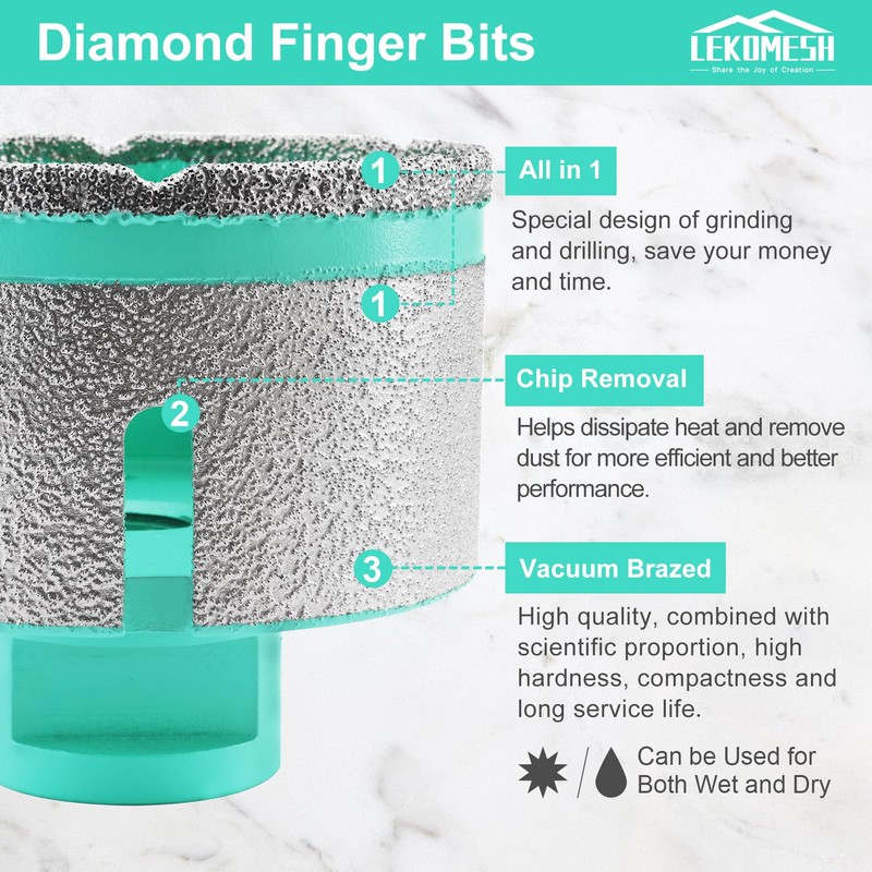 LEKOMESH Diamond Core Drill Bits Milling Bits- 3 Inch with