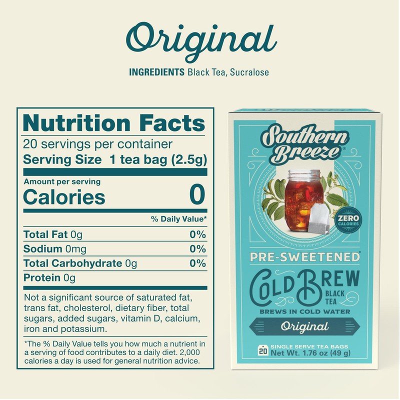 Southern Breeze Cold Brew Sweet Tea Original Iced Tea with