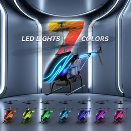 BUSSGO RC Helicopter, Remote Control Helicopter for Kids with 30Mins Flight(2 Batteries), 7+1 LED Light Modes, Altitude Hold, RC Toys for Boys Girls