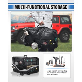 AMWMORV Rear Side Window Storage Bag for 2018-2024 Jeep Wrangler JL 4 Door Hardtop,Securely Stores Rear Side Windows,Trunk Storage Bag Organizer Accessories-1PCS Black