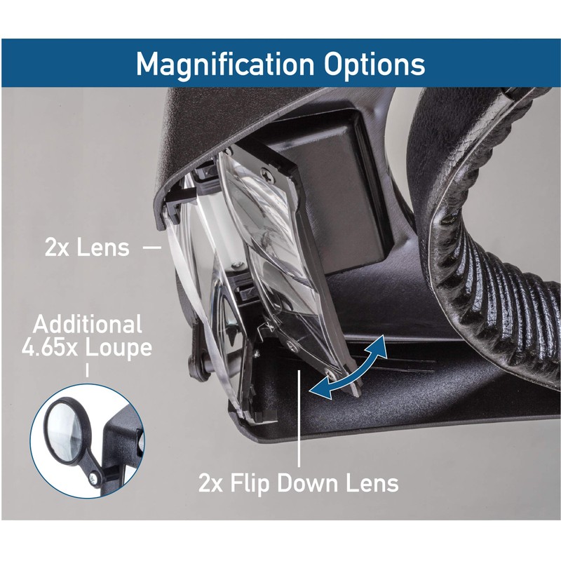SE Illuminated Dual Lens Flip-In Head Magnifier, Head Magnifier, Tools