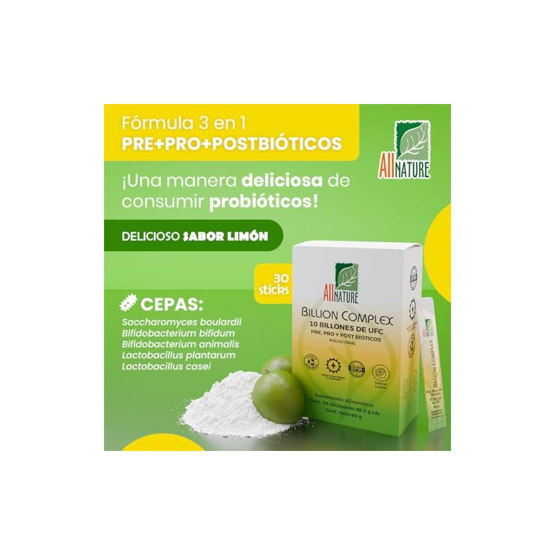 All Nature Billion Complex, Probióticos 10 Billones, Pre, Pro y