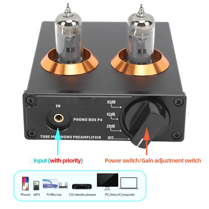 Vacuum Tube Amplifier Preamplifier Phono Preamp MM Player Amp AUX