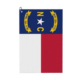 BJQ Golf Towel North Carolina State Flag Golf Towel with Carabiner Clip Microfiber Towel for Golf Bag Men and Women Golf Accessories