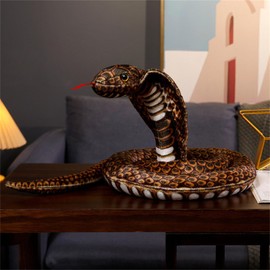 Snake Cuddly Toy, Giant Stuffed Toy, Cuddly Snake as a Cuddly Toy and Decoration, Gift for Children (120 cm, Cobra - Dark Brown)