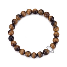 Philip Jones Tiger's Eye Gemstone Charm Stretch Bracelet