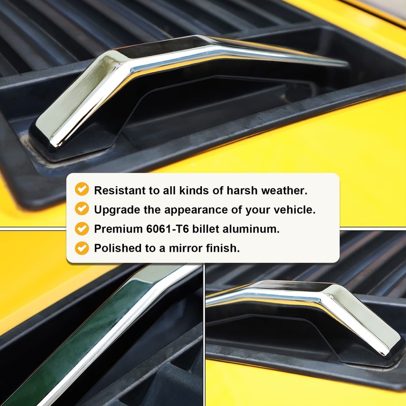 johntruck 12498996 Silver Smooth Chrome Billet Hood Handles for All