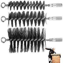 3 Pieces Stove Pipe Brush, Chimney Brush, Durable Heating Boiler Brush, Chimney Brush Made of Robust for Cleaning Chimneys, Boiler, Oven Brush, Pipeline (Diameter 30/50/80 mm)