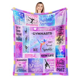 Gymnastics Gifts for Girls Women Kid, Gifts for Gymnastic Lover, Gymnast Gymnastic Girls Gifts, Girls Gymnastic Blanket Gifts, Gymnastic Coach Gifts, Gymnastics Birthday Gifts Blanket 60"x50"