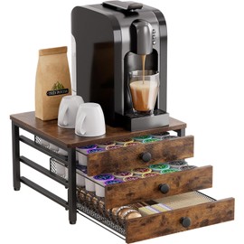 Plaviya Coffee Pod Holder for Counter, 3 Tier Coffee Pod Drawer for K Cup Capsules, 60 Capacity Pods Storage Organizer Cups Capsule with Sliding Baskets for Coffee Bar, Kitchen
