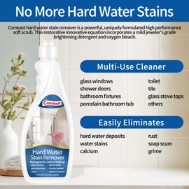 Hard Water Stain Remover For Shower Door Glass Cleaning Without Streaks And Spots, (Green Cream, 21.3 Fl Oz)