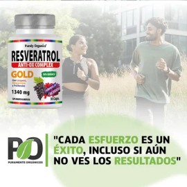 Resveratrol Anti-ox Complex Gold Antioxidante 30 Cápsulas sin sabor. Purely Organics.