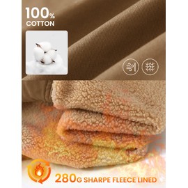 TBMPOY Men's Winter Jacket Thick Sherpa Fleece Lined Cotton Full Zip Warm Cargo Zipper Pockets Trucker Work Thermal Khaki L