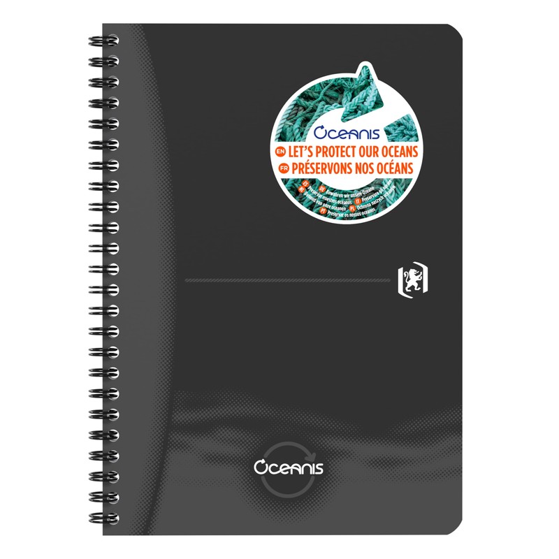 Oxford 1 x A5 Squared Spiral Notebook - Oceanis Recycled