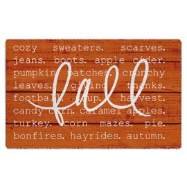 KEUSPI Orange Fall Door Mat, Rustic Fall Autumn Welcome Mats Doormat Front Door Porch Outdoor Indoor Entrance, Autumn Welcome Outdoor Mat, 17x30 Inches