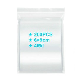 Small Ziplock Bags 6×9cm, 200PCS, 4 Mil Extra Thick Clear Plastic Resealable Bags with Lock Seal Zipper, Storage Pouches Grip Seal Bags for Jewelry Coins Pills Packaging