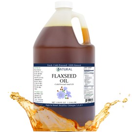 Flaxseed Oil - 100% Pure Flax Seed Oil - 0 Additives - 0 Fillers - Cold Pressed - Unrefined, 128 Oz