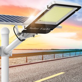 Sunwish Solar Street Lights Outdoor - 3000W LED Solar Street Light - High Brightness Solar Parking Lot Lights - IP66 Waterproof Solar Lights, Ideal for Rural, Yard, Campus