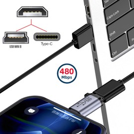 chenyang 2 Pack USB 2.0 USB C/Mini USB Male to Micro USB Female 480Mbps Data Transfer 12W 5V 2.4A Charging Converter Adapter