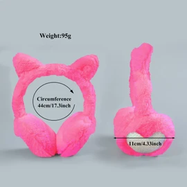 SUGSHYN Earmuffs for Girls Winter Girls Ear Warmers Cat Girl Fur Women Winter Plush Cute Fluffy Para Ear Warmers for Kids, Pink (pink-1)