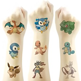 6 sheets Poke Temporary Tattoos Skin Stickers (100+designs), Birthday for Boys Girls Kids School Supplies, Party Supplies Favors, Stickers Gift for Kids