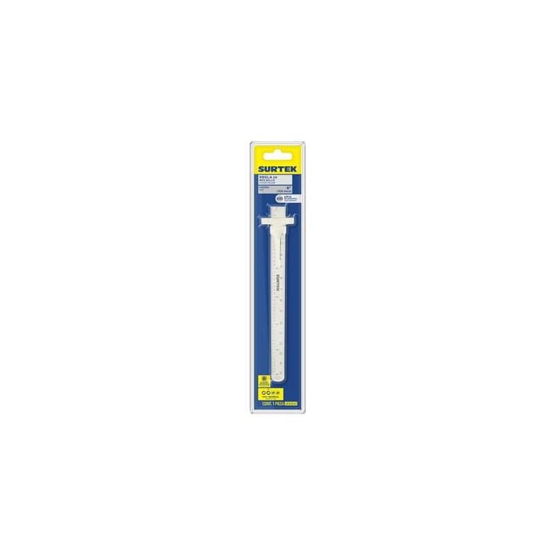 Surtek 122210 Regla de bolsillo de acero inoxidable 6"