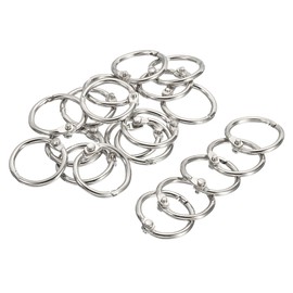 PATIKIL 20mm Diameter Binder Rings Detachable Metal Book Loose Leaf Rings for Home Office Index Cue Revision Card Silver Tone