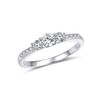 SILBERTALE 3 Round Moissanite Rings for Women- S925 Sterling Silver