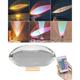 Rumexeng Angel Eyes Projection Night Light, Colorful Crystal Lamp Sunset Table Lamp, Crystal Atmosphere Lamp, Tabletop Light Atmosphere Night Light for Party Home Decor Bedroom Living Room