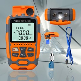 FYBOPTWU - 4 in 1 Function 10MW VFL Visual Fault Locator & OPM Portable Optical Power Meter (FC/SC/ST) & RJ45 Network Test & LED Lighting, Portable Fiber Optic Tester