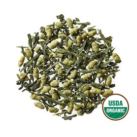 Golden Moon Tea Organic Genmaicha Matcha Green Tea - Loose Leaf, Non GMO - Travel Tin (42 Servings)