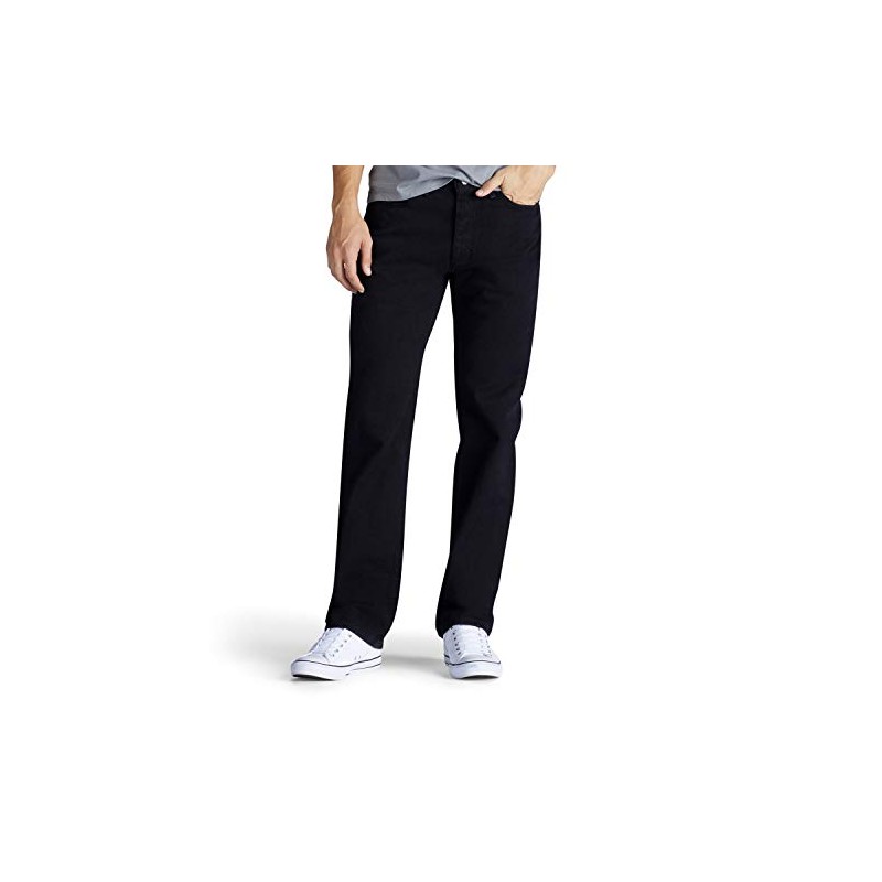 Lee Men's Relaxed Fit Straight Leg Jean, Double Black, 34W