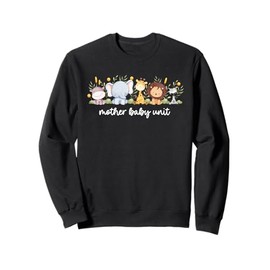 Cute Animals Mother Baby Unit NICU Nurse Squad Postpartum Sweatshirt