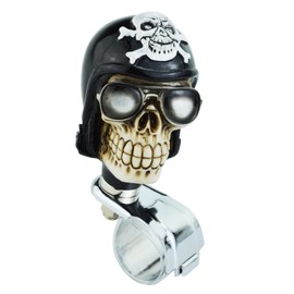 Temzzer Skull Steering Spinner Power Booster Ball Heavy Car Wheel Turning Suicide Aid Knob for Most Manual Automotive Transmission Vehicles (Black)