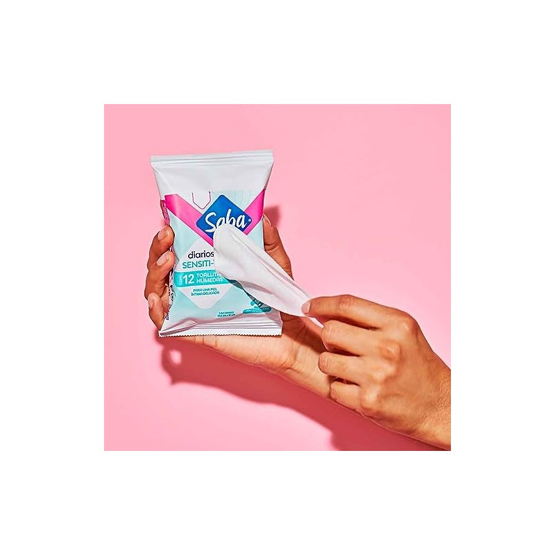 Saba Toallitas Húmedas Sensiti-v para uso íntimo, 12 piezas
