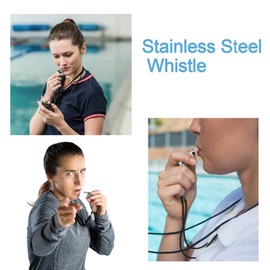 Vandomrise Whistle, 2 Pack Stainless Steel Whistle, Sports Whistles with Lanyard, Loud Clear Sound, Whistle Ideal for Coaches, School Sports, Football Referees, Officials