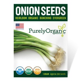 Organic Onion Seeds (Bunching Evergreen) - Approx 200 Seeds - USDA Organic, Non-GMO, Open Pollinated, Heirloom, USA Origin