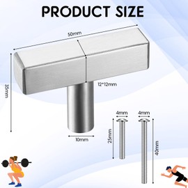 Gulfmew 50mm Cabinet Pulls with Screws Stainless Steel Drawer Knobs Kitchen Door Handles Cupboard Knobs Dresser Knobs for Kitchens, Drawers, Cabinet, Furniture