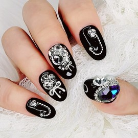 Clear Crystal Handmade Nail Tips - Oval S / 클리어 크리스탈 수제네일팁 - 오벌S