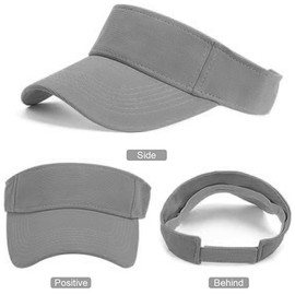 Children's Visor Cap UV Protection Peaked Cap for 4-10 Years Girls Boys UPF 50+ Summer Hat Golf Tennis Cap Sports Hat Running Beach Visor Cap Breathable and Sweat-Absorbing Sun Hat Summer Cap, gray