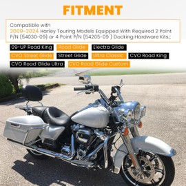 ECOTRIC Detachable Backrest Sissy Bar & Luggage Rack Compatible with 2009-2024 Harley Touring Road King FLHT, FLHX and FLTR, Street Glide, Electra Glide, Ultra Classic, Road Glide Ultra Custom Chrome