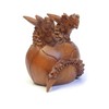 Brave Wings Two Headed Dragon Egg ~ Wooden Sculpture Gift