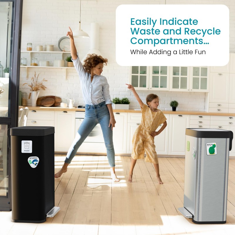Home Zone Living Kitchen Trash and Recycling Combo Assorted Magnetic