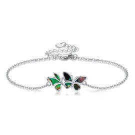 UCADRIT Butterfly Bracelet Sterling Silver Abalone Shell Butterfly Bracelet Butterfly Jewelry for women