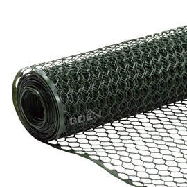 Boen - Plastic Hex Chicken Wire Mesh Temporary Fence Roll (4' x 50' - Green) - Plastic Fence Poultry Netting for Temporary or Semi Permanent Enclosures, Deer Netting Fence, Construction Fencing