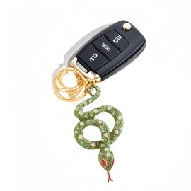 ARFUKA Rhinestone Keyring Sparkling Crystal Keychain Snake Design Car Key Ring Key Holder Jewelry for Women Men, Bag Purse Charm Accessory